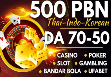 SUMMER SALE Dominate Ranking with 500 DR & DA70-DA50+ Niche PBN Casino,  Gambling,  Poker, links