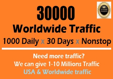 1000 Daily Web Traffic for one Month from Search Engine and Social Media