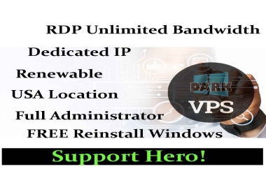 Renewable Windows VPS/RDP - USA- 4CPU 4GB RAM 100GB SSD - Unlimited Bandwidth