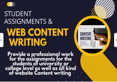 High-Quality 2000-Word Assignment Writing,  Blog Posts,  Website Content & Articles