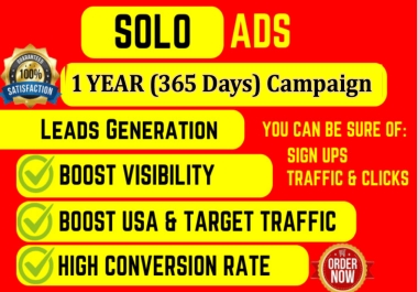 Premium 1 Year USA Viral Solo Ads Campaign - Drive Daily Traffic to Your Website