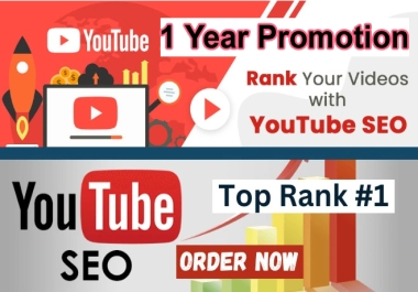 One Year of High-Quality Dofollow SEO YouTube Backlinks with Organic Promotion