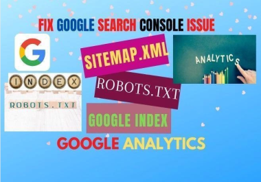 Fix Robots. txt,  Sitemap,  Schema,  Google Analytics & Search Console Issues