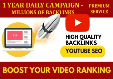 Premium YouTube Video SEO & Backlink Service for 1-Year Organic Ranking & Promotion