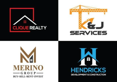 Real Estate Logo Design for Construction & Housing &ndash Delivered in 1 Day