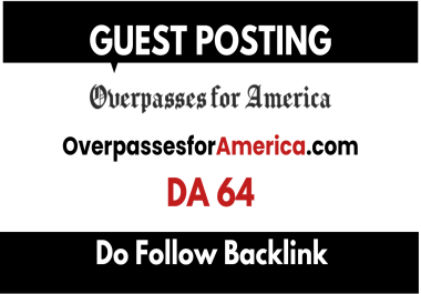 I will publish a guest post on OverpassesforAmerica. com