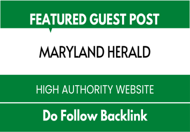 I will publish a guest post on Maryland Herald,  MarylandHerald. com