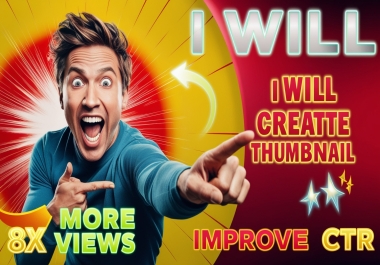 I will Create mind blowing HD clickbait youtube thumbnail in just 1-3hr