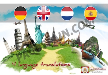 Translation Into Spanish,  English,  Dutch Or German