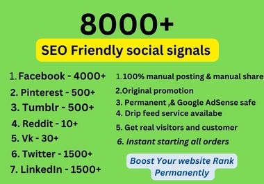 Drip Feed quality 8000 PR-10 & 9 social signals to boost your website