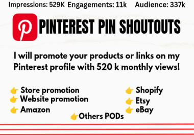 I will promote 10 link on my Pinterest