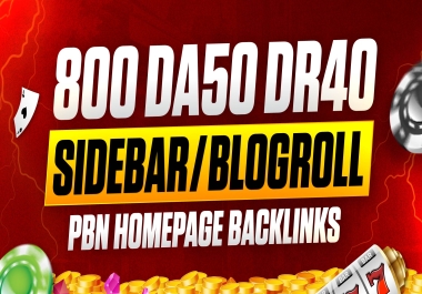 800 - Casino, Ufabet, Betting, Gambling SIDEBAR PBN's BACKLINKS WITH DA50 Plus SITES