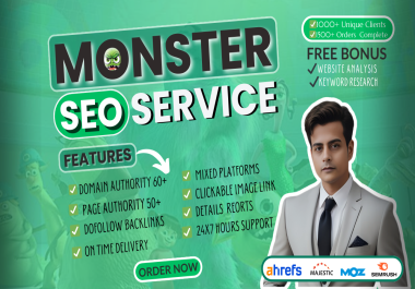 Rank Fast Your Website with High DA Dofollow Monster SEO Backlinks