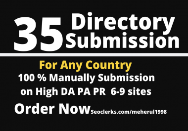 I will Submit 35 Directory For any country