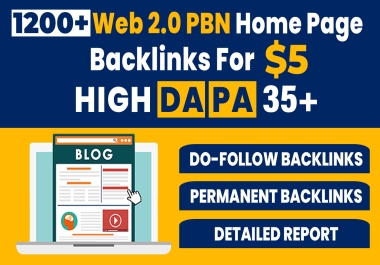 1200+ High DA PA Permanent Web 2.0 PBN Home Page Back-links