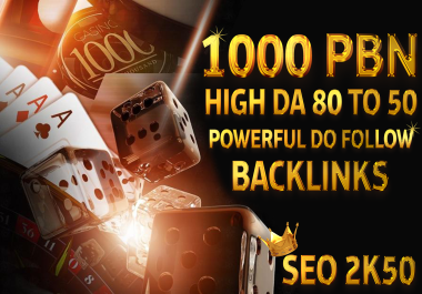 Rank your website 1000 PBN DA 80-50 PA 40+ Casino Poker Judi slots Gambling UFABET Related backlinks