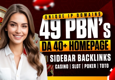 Build 49 Sidebar Blogroll Homepage PBN DA 40+ Permenant Backlinks