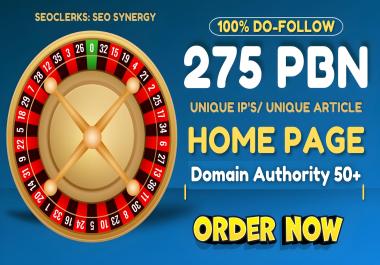 I will Boost Casino Sites with 275 DA 50+ PBN Links