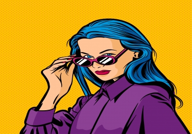 I will draw a retro pop art Roy Lichtenstein style