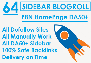 Do 64 Sidebar Blogroll PBN Homepage High Quality On High DA50+ Links