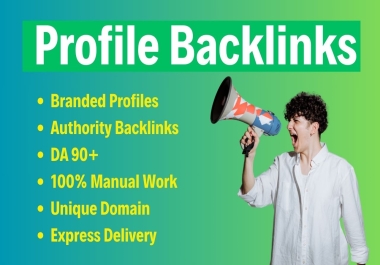 100 Manual SEO Profile Backlinks creation with high da white hat authority manual Link building