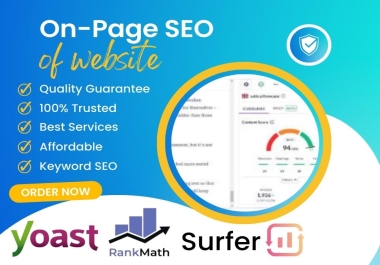 on page SEO by Yoast,  Surfer,  Rank Math