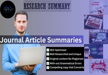 I will provide SEO Optimized journal article summaries plagiarism free