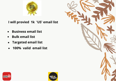I will provied 1k 'US' email list
