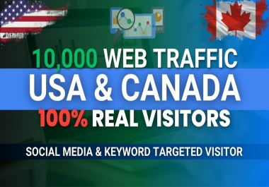 Organic 10,000 Web Traffic from USA and Canada to Your Website