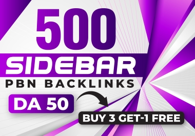 Get 500 High-Quality Sidebar PBN Backlinks DA 50+ to Skyrocket Your Rankings