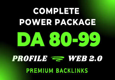 Complete power package of DA 80+ premium backlinks