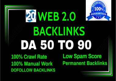 I will build 20 contextual web2.0 high-quality SEO do-follow manual backlinks