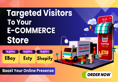 20000 targeted traffic to your Shopify Woocommerce Etsy Ebay E commerce store