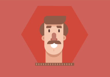 I will design flat illustration of character