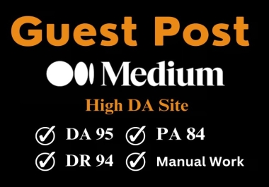 Write and Publish 5 High Quality guest post on Medium. com Fast Google Indexing