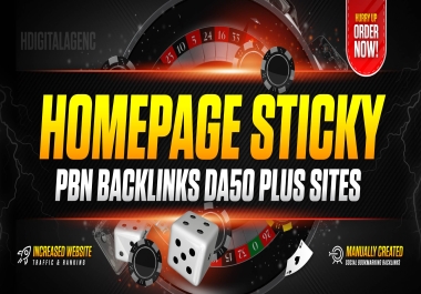 Make 150 Homepage Sticky PBN DA50+ Backlinks with Permanent Powerful Links