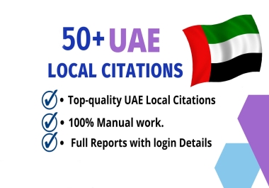 I will provide 30 UAE local citations and Business Listing High DA