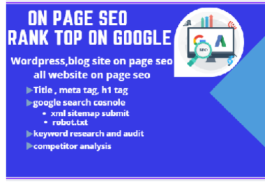 I Will do On Page SEO for Rank Top On Google