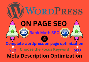 I will do rank math SEO complete WordPress ON page SEO Optimization for your website
