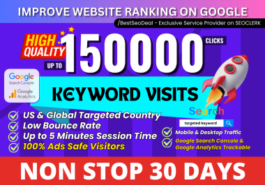 Boost Your SEO with 150K+ Super Premium Organic Targeted Keyword Traffic - GSC Trackable