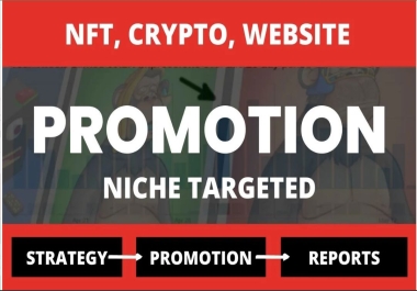 I will promote your nft,  crypto,  opensea,  discord,  telegram,  twitter,  token to large real financier