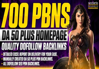 700 Homepage PBN DA50+ Unique Domains dofollow backlinks