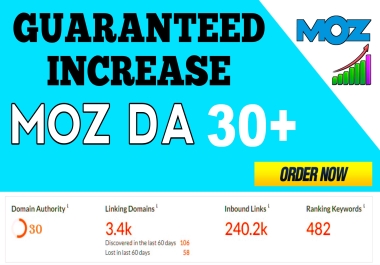 Increase Moz 0 to DA 30+ PA 30+ increase DA in 7 days Guaranteed