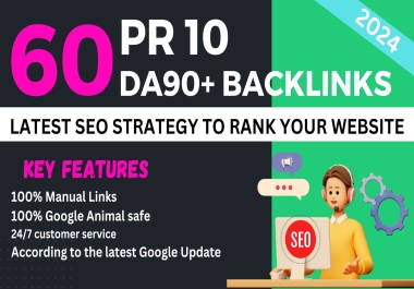 Seocheckout Unique 60 Manual 90+ DA PR9,  PR10 Backlinks Service 2024