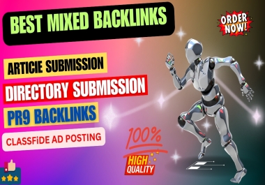 Top Rank 150 Backlinks,  Pr9 backlinks,  Article Submission,  Directory Submission,  Classified AD Stron