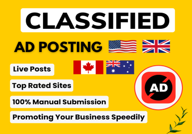 I Will Post 65 Top USA & UK Classified Ads Posting Sites to Promote Your Product for Increased Sale