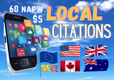 60 local SEO citations NAP submission on high authority websites