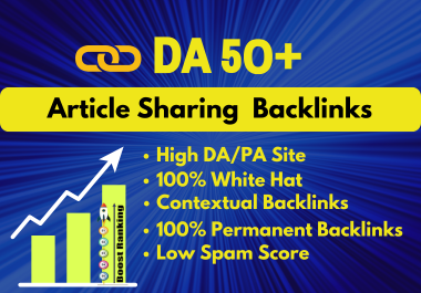 I will do 25 article sharing contextual backlinks off page SEO