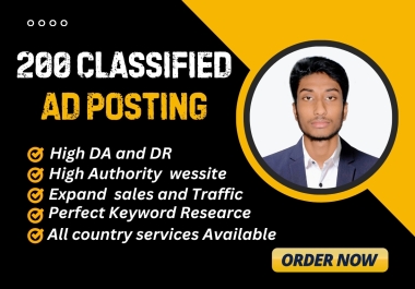 I will do 200 classified ad posting on top rated classified ad submission sites