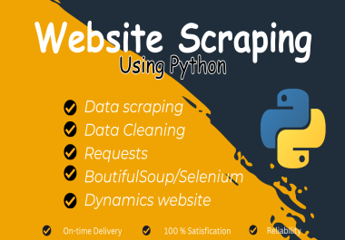 You will get Urgent Python Web Scraping & Data Extraction Service